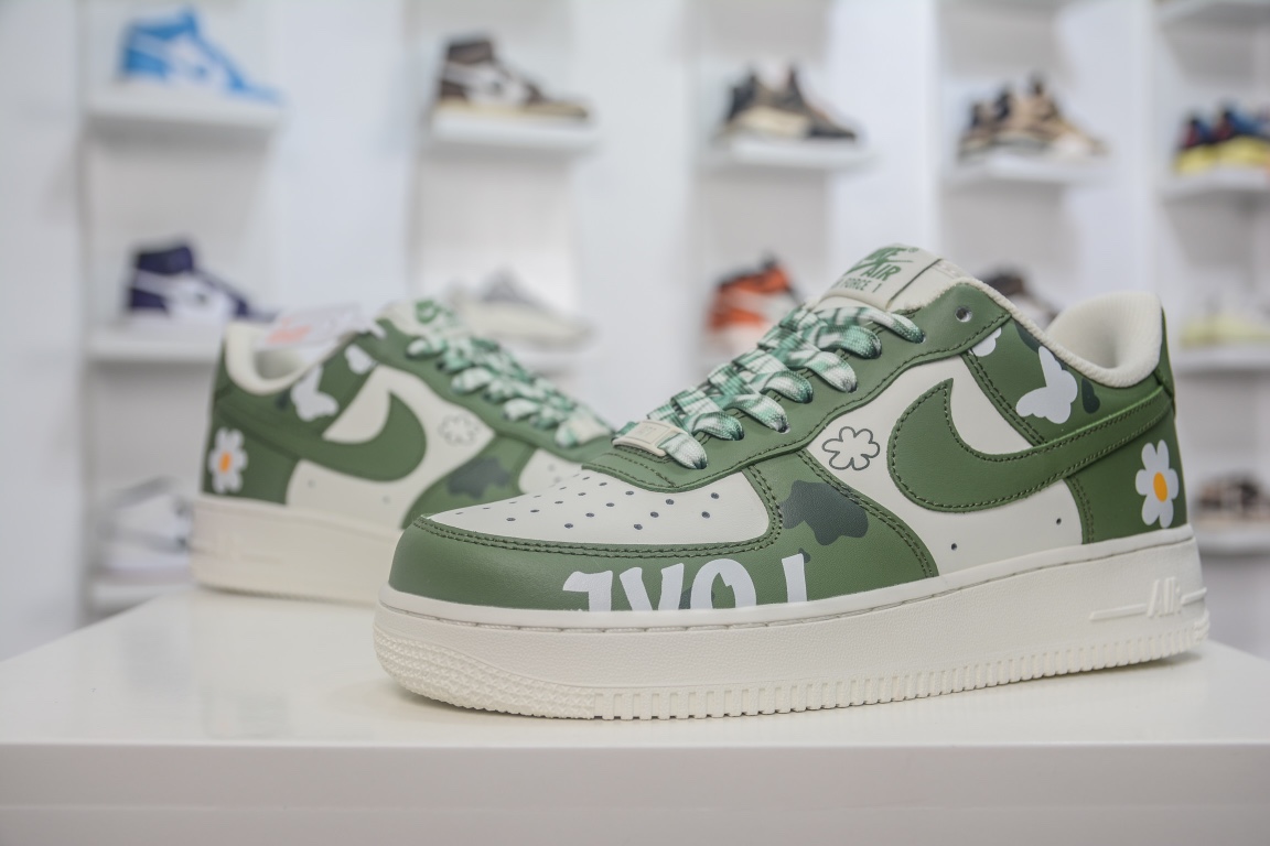 260 官方爆款定制 二次元主题 Nike Air Force 1 Low’07 橄榄绿配色 CW2288-662