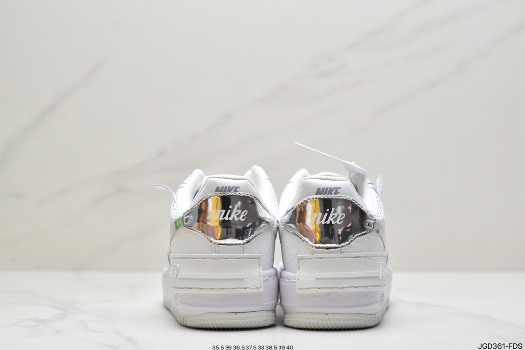 180 耐克Nike WMNS Air Force 1 Shadow 马卡龙空军一号轻量增高低帮百搭板鞋CI0919-102