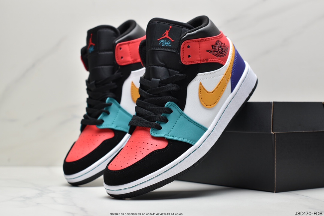 200 Air Jordan 1 Mid ”Obsidian”黑曜石 乔一中邦 554724-174