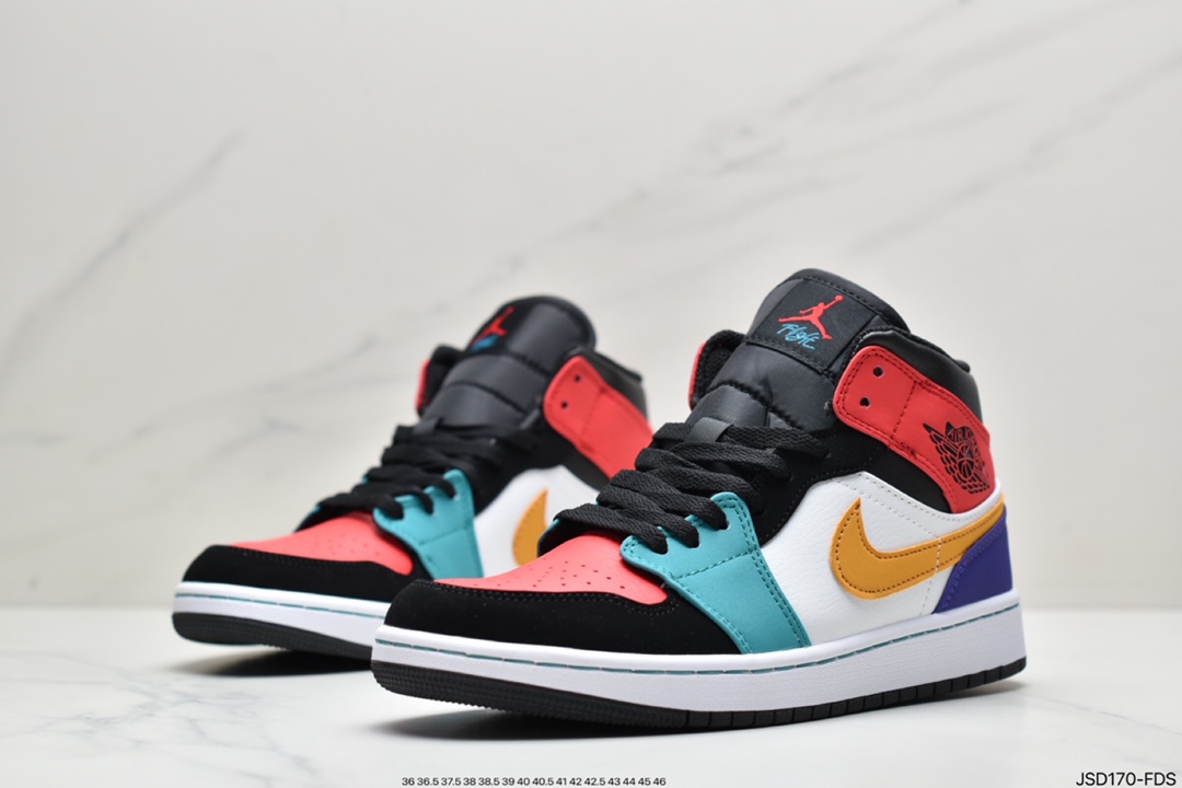 200 Air Jordan 1 Mid ”Obsidian”黑曜石 乔一中邦 554724-174