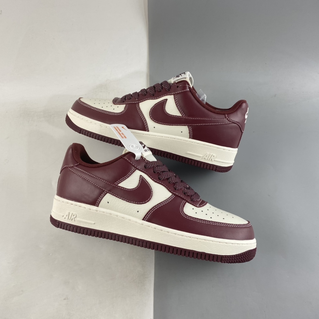 P240 Nike Air Force 1’07 Low 米酒红马克线 满天星配色 空军一号低帮休闲板鞋 JH6969-281
