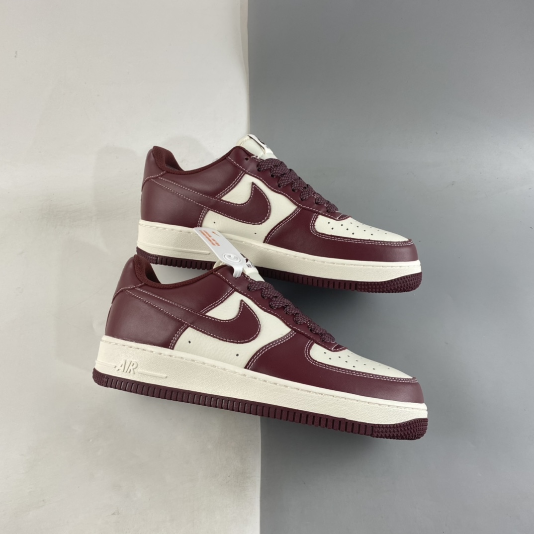 P240 Nike Air Force 1’07 Low 米酒红马克线 满天星配色 空军一号低帮休闲板鞋 JH6969-281