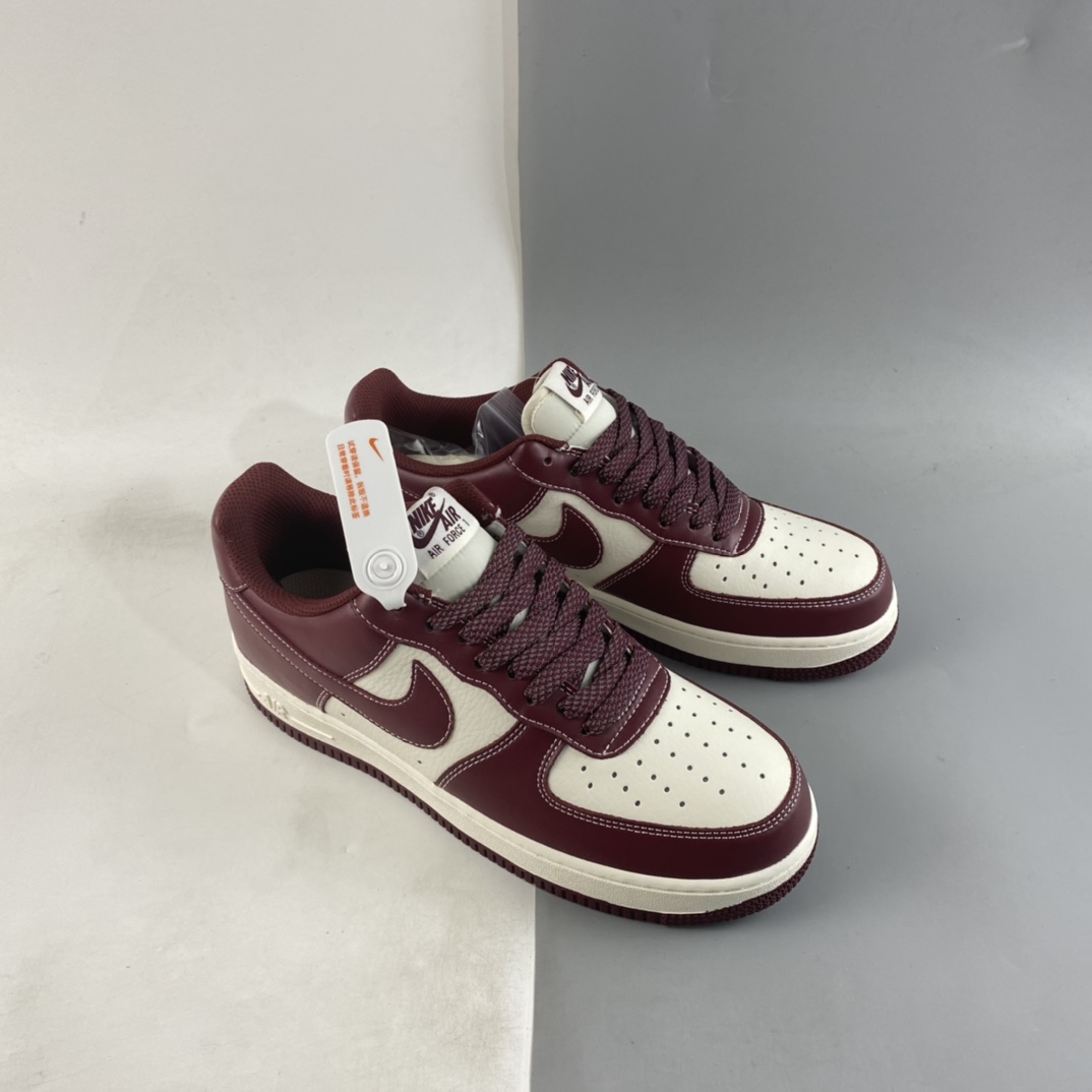 P240 Nike Air Force 1’07 Low 米酒红马克线 满天星配色 空军一号低帮休闲板鞋 JH6969-281