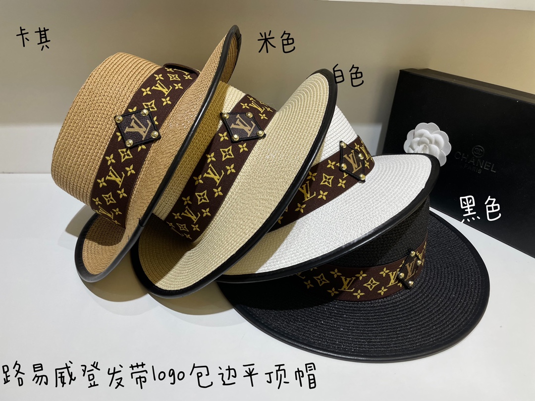 NO:194630,Special offer with dust bag [LV Louis Vuitton] new leather woven flat-top straw hat, a must-have match when going out, buy it now!  Hat fisherman hat baseball hat knit hat, hat, louis vuitton, louis vuitton, espadrilles,hats19860909特价配防尘袋【LV路易威登】新款皮边编织平顶草帽,出街必备超好搭配,赶紧入手！帽子渔夫帽棒球帽针织帽,帽子,louis vuitton,louis vuitton,espadrilles,hats,hat