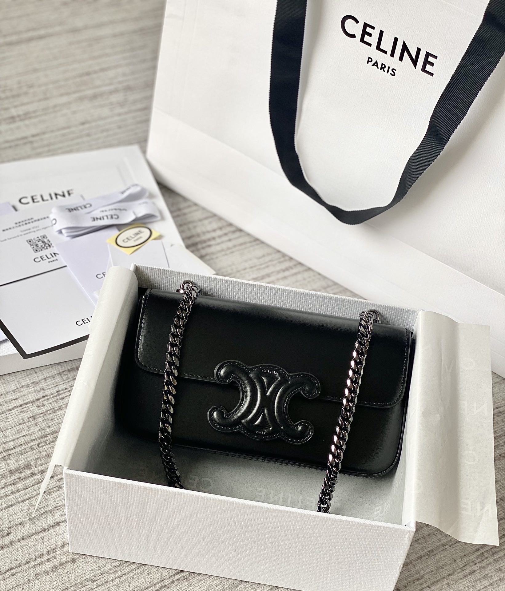 CELINE赛琳CUIR TRIOMPHE 凯旋门链条肩背包199242