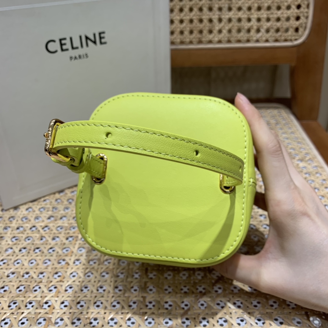 CELINE SMALL BOX CUIR TRIOMPHE 11CM BAG 199263茴香酒黄
