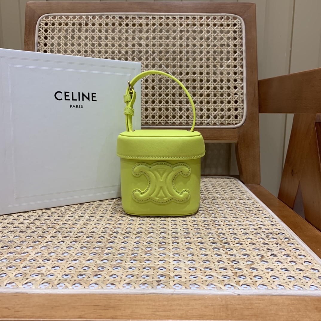 CELINE SMALL BOX CUIR TRIOMPHE 11CM BAG 199263茴香酒黄