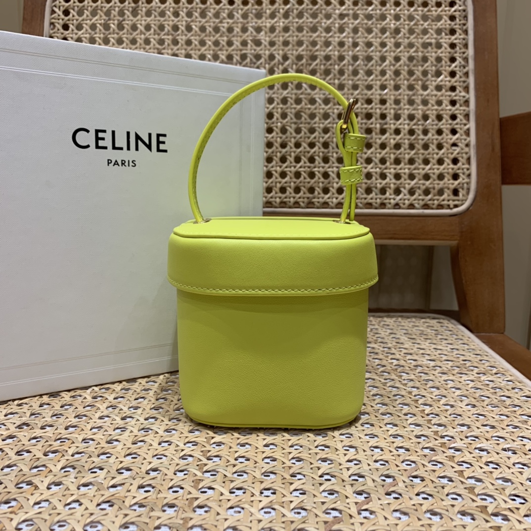 CELINE SMALL BOX CUIR TRIOMPHE 11CM BAG 199263茴香酒黄