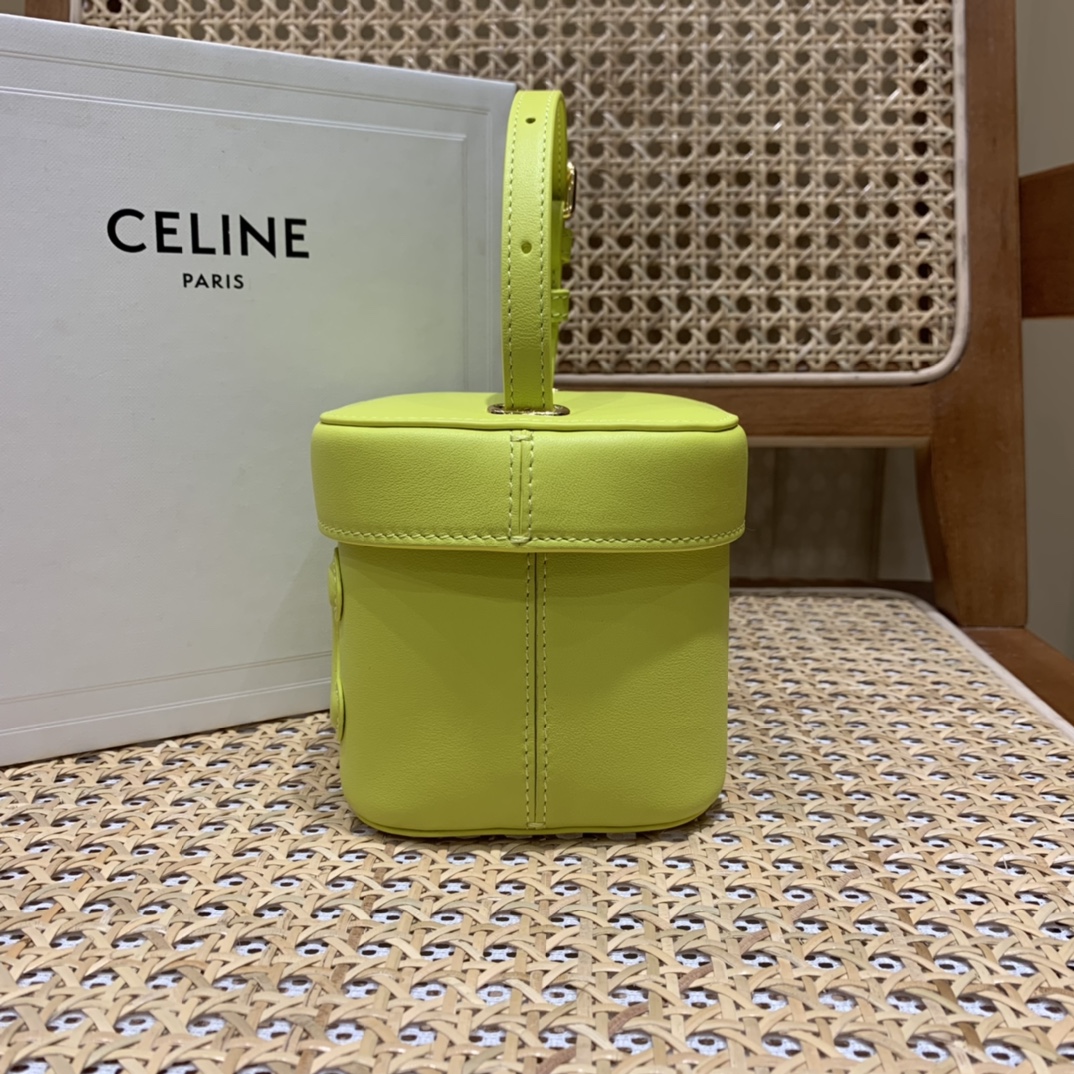 CELINE SMALL BOX CUIR TRIOMPHE 11CM BAG 199263茴香酒黄