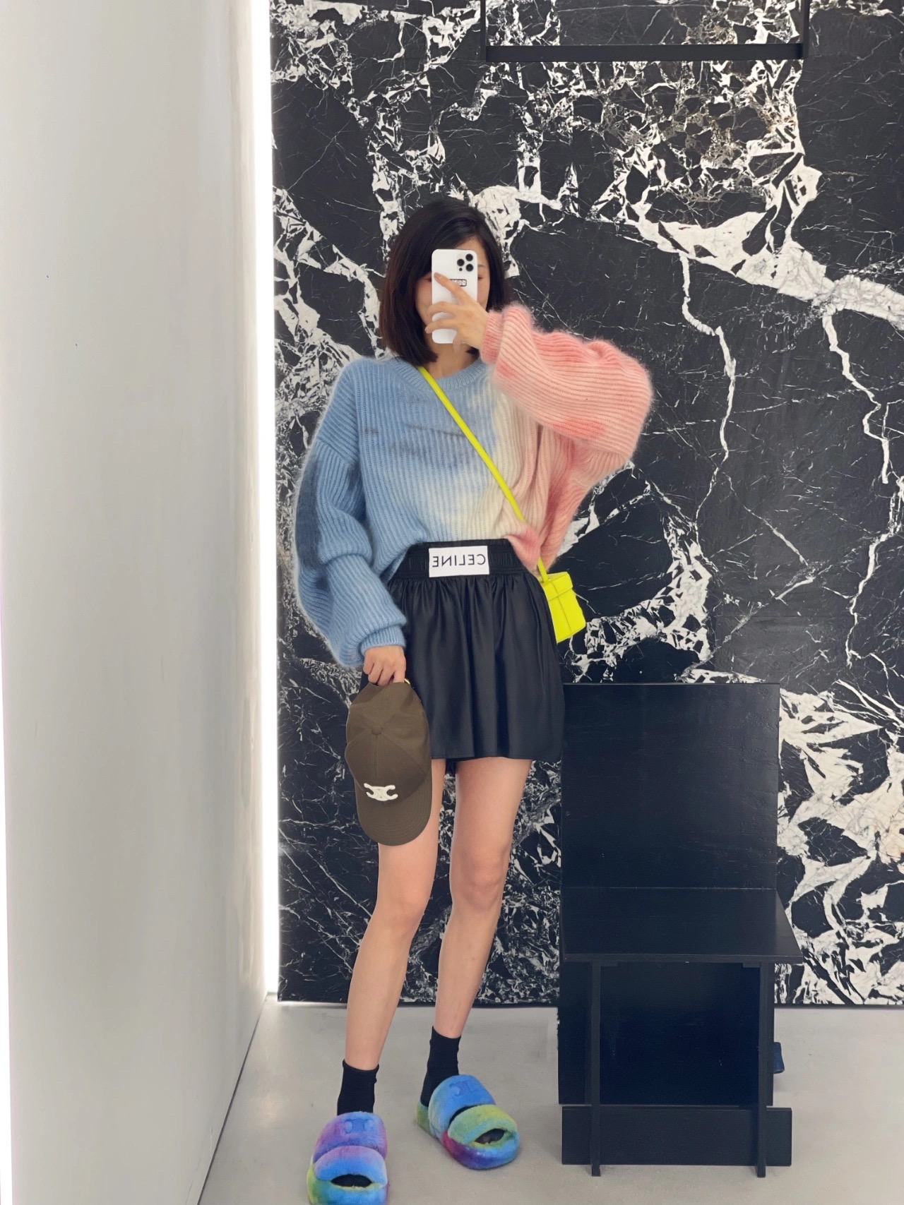 CELINE SMALL BOX CUIR TRIOMPHE 11CM BAG 199263茴香酒黄