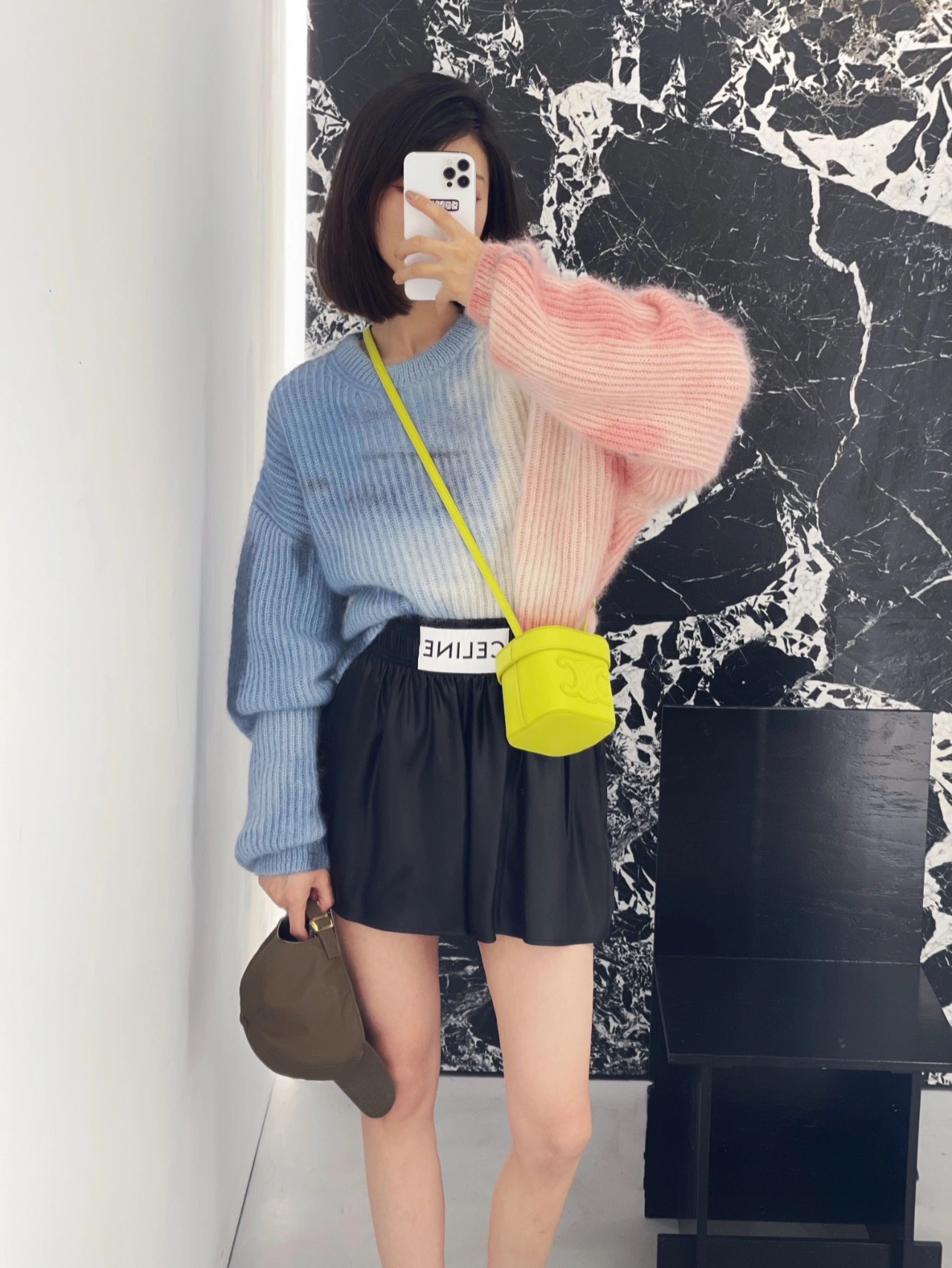 CELINE SMALL BOX CUIR TRIOMPHE 11CM BAG 199263茴香酒黄