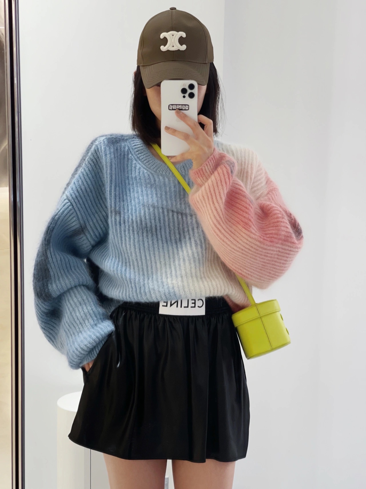 CELINE SMALL BOX CUIR TRIOMPHE 11CM BAG 199263茴香酒黄