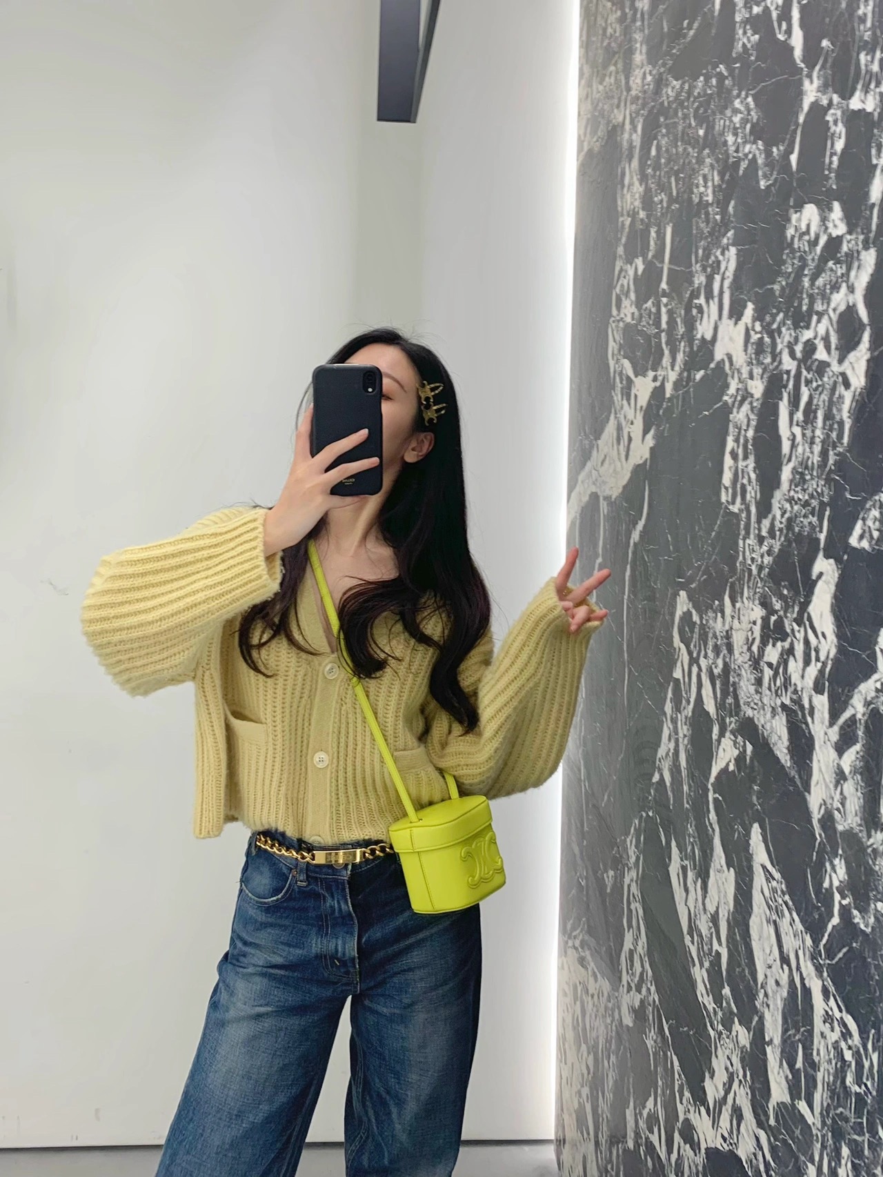 CELINE SMALL BOX CUIR TRIOMPHE 11CM BAG 199263茴香酒黄