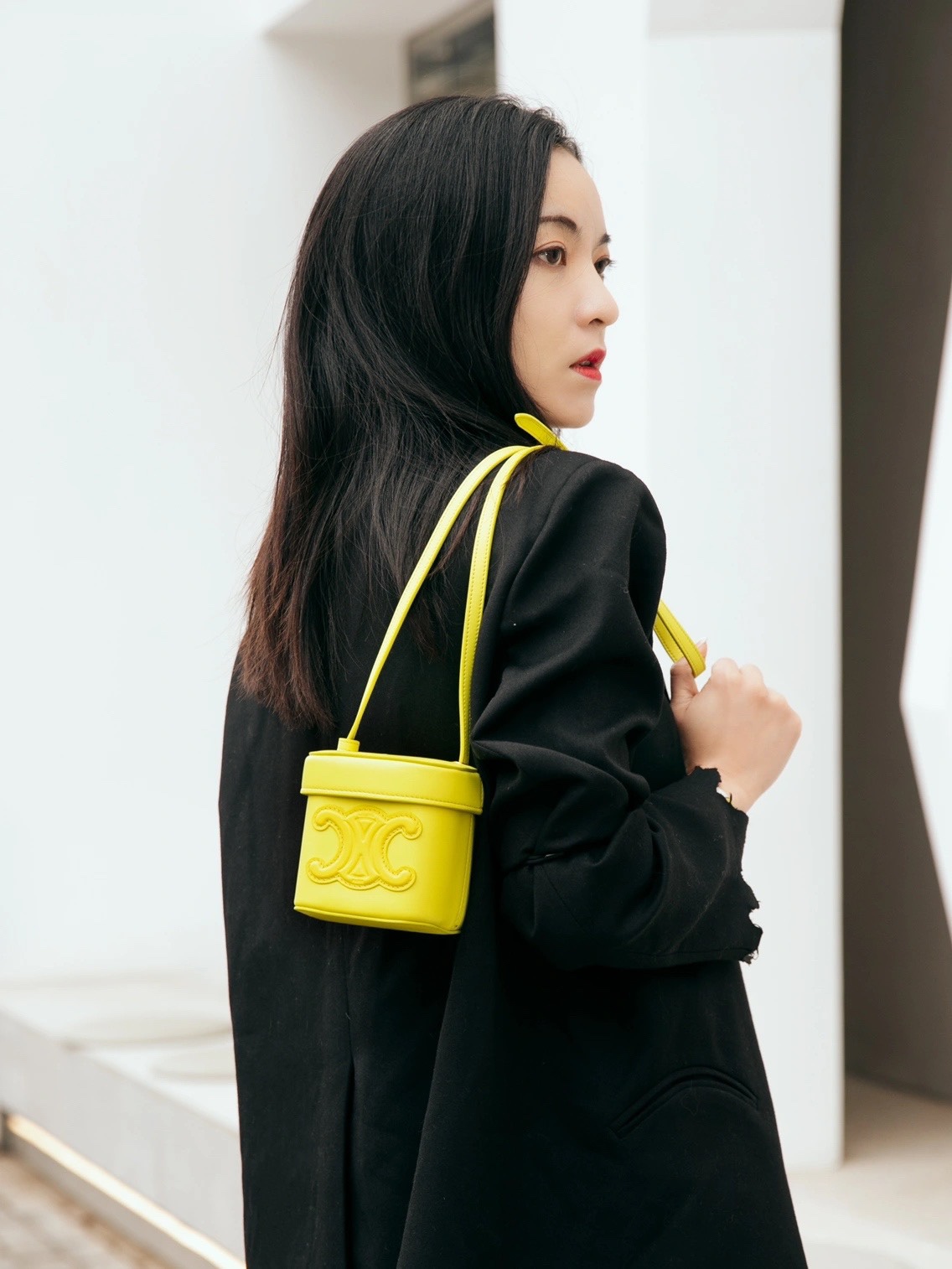 CELINE SMALL BOX CUIR TRIOMPHE 11CM BAG 199263茴香酒黄