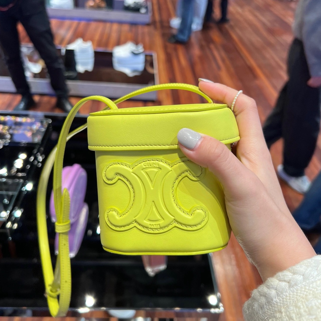 CELINE SMALL BOX CUIR TRIOMPHE 11CM BAG 199263茴香酒黄