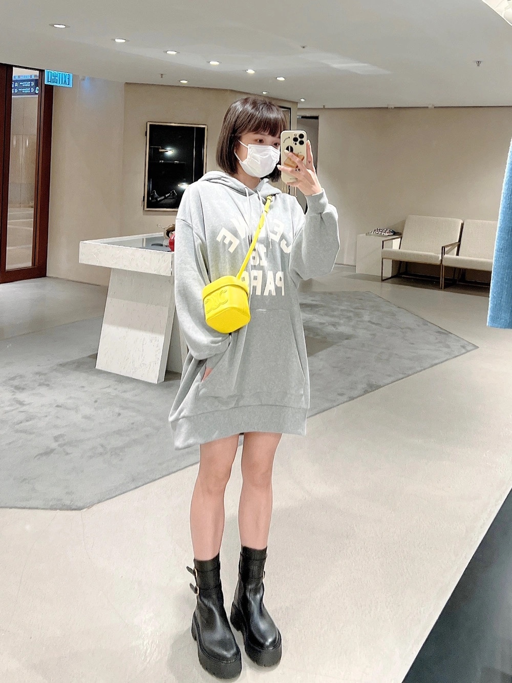 CELINE SMALL BOX CUIR TRIOMPHE 11CM BAG 199263茴香酒黄