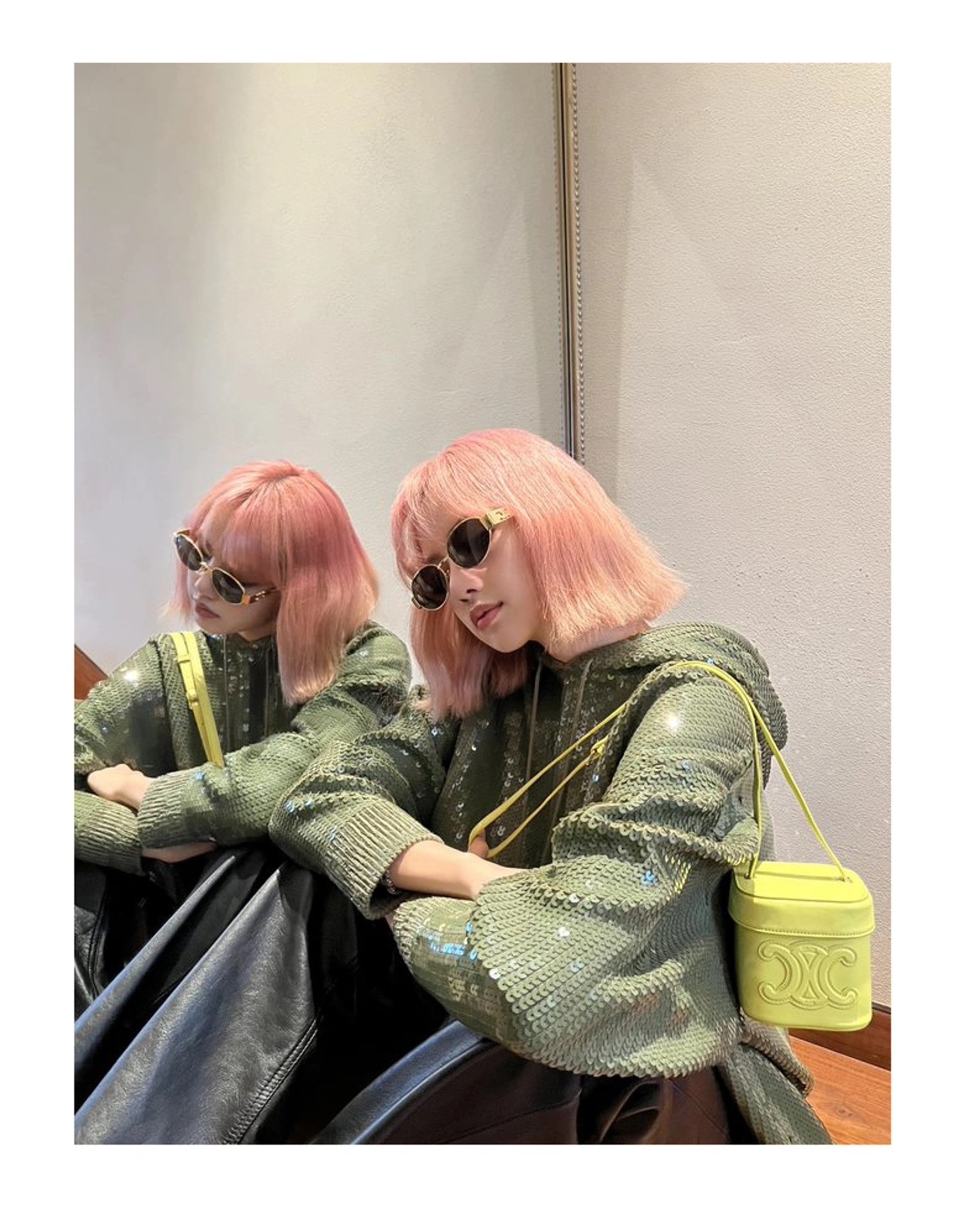 CELINE SMALL BOX CUIR TRIOMPHE 11CM BAG 199263茴香酒黄