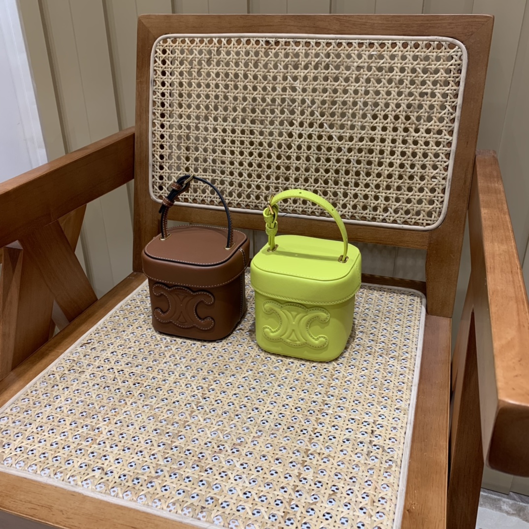 CELINE SMALL BOX CUIR TRIOMPHE 11CM BAG 199263焦糖色