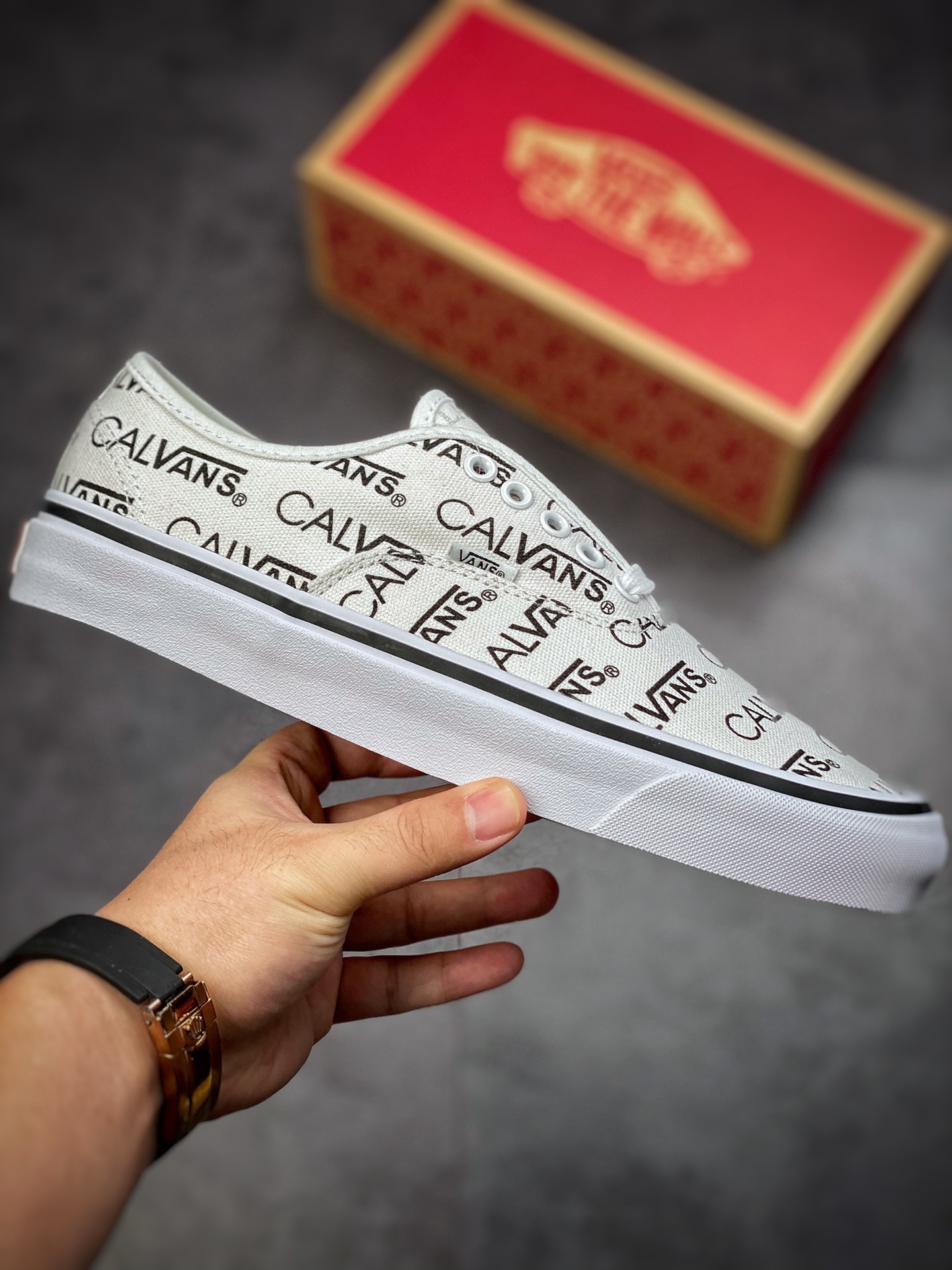 140 Vans Authentic Palace Calvin Klein三方联名滑板鞋帆布鞋字母CK