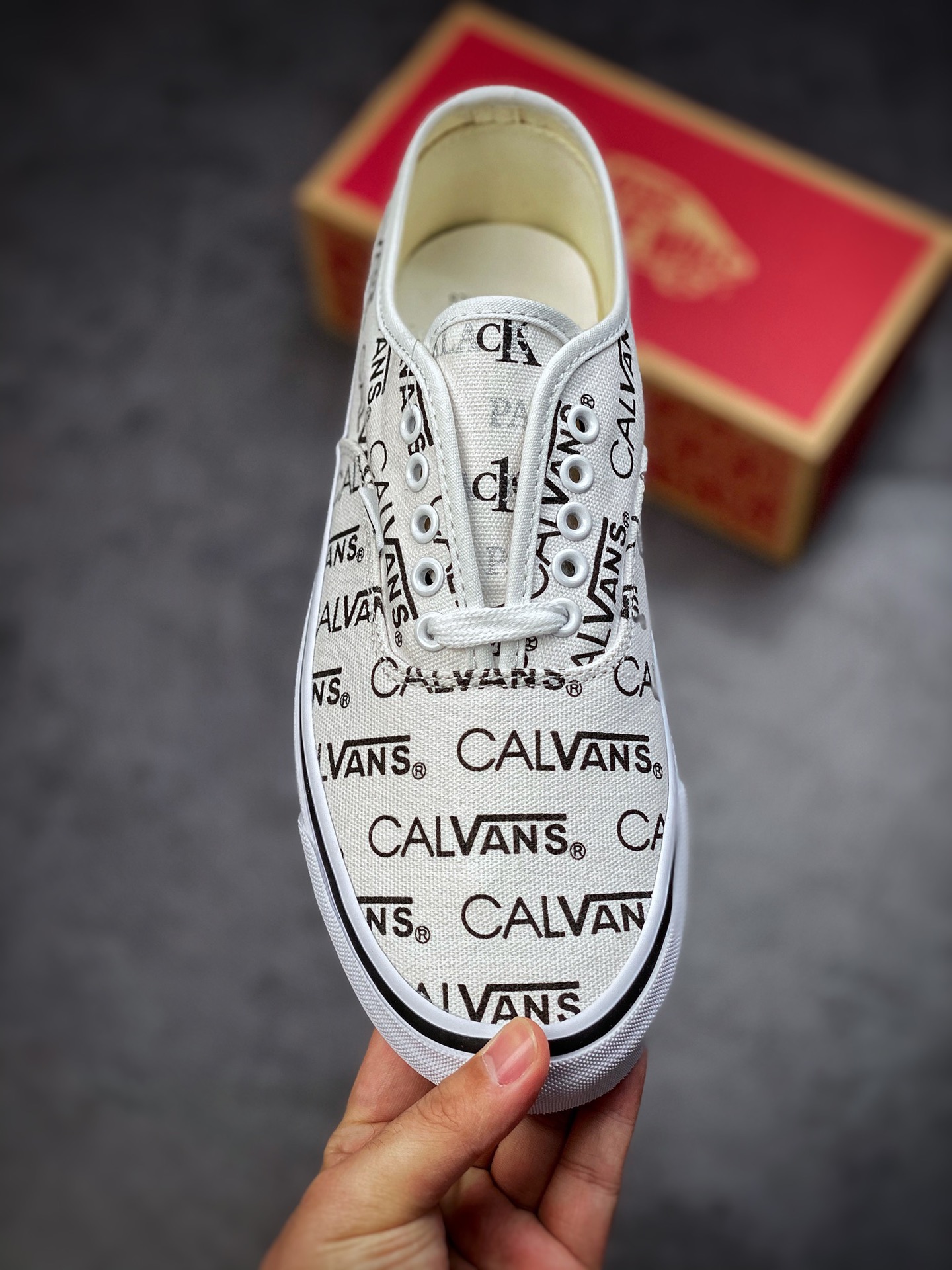 140 Vans Authentic Palace Calvin Klein三方联名滑板鞋帆布鞋字母CK