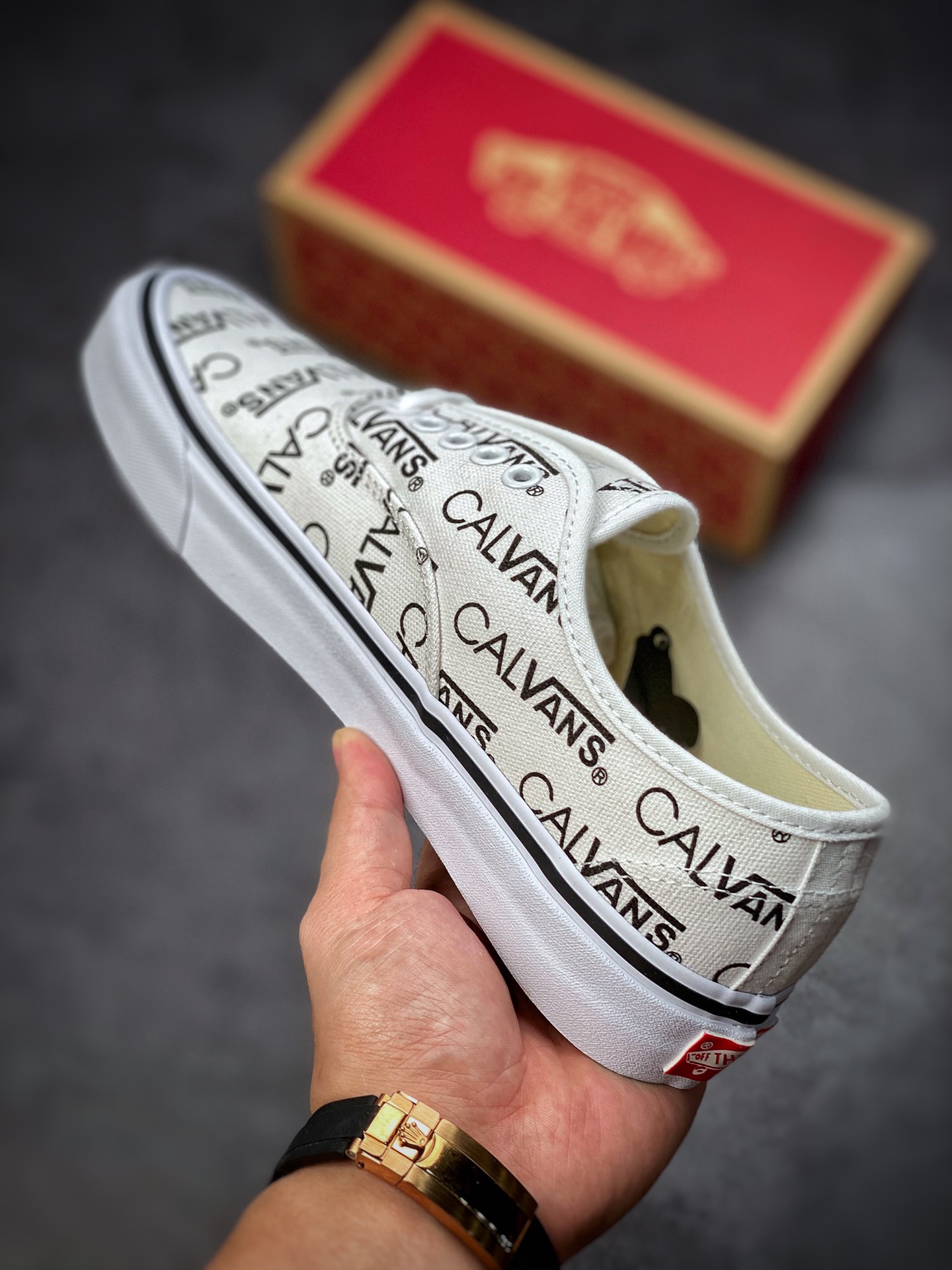 140 Vans Authentic Palace Calvin Klein三方联名滑板鞋帆布鞋字母CK