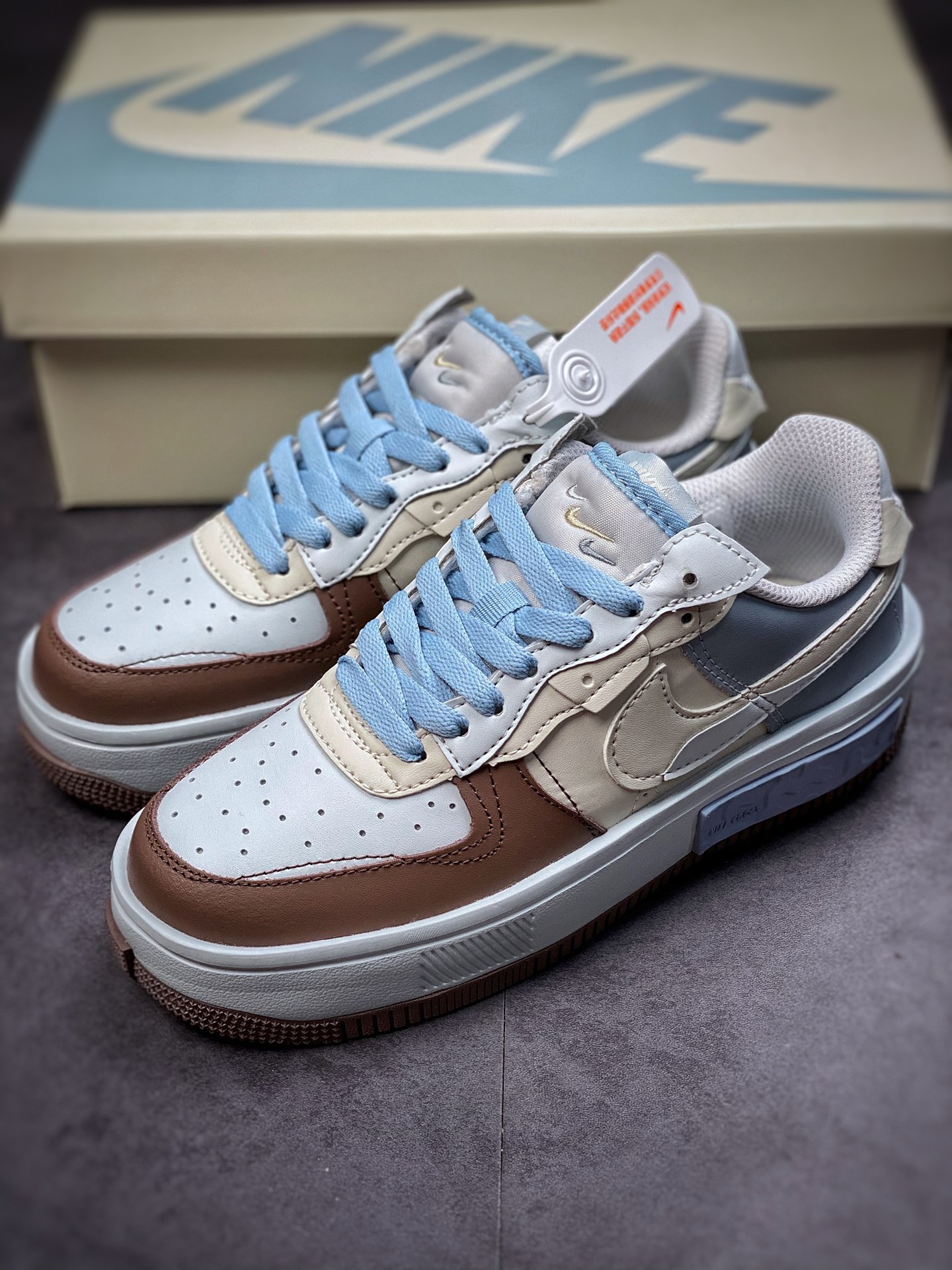 260 Nike Air Force 1 Fontanka “白棕浅蓝” 空军丰塔卡系列 CW6688-606