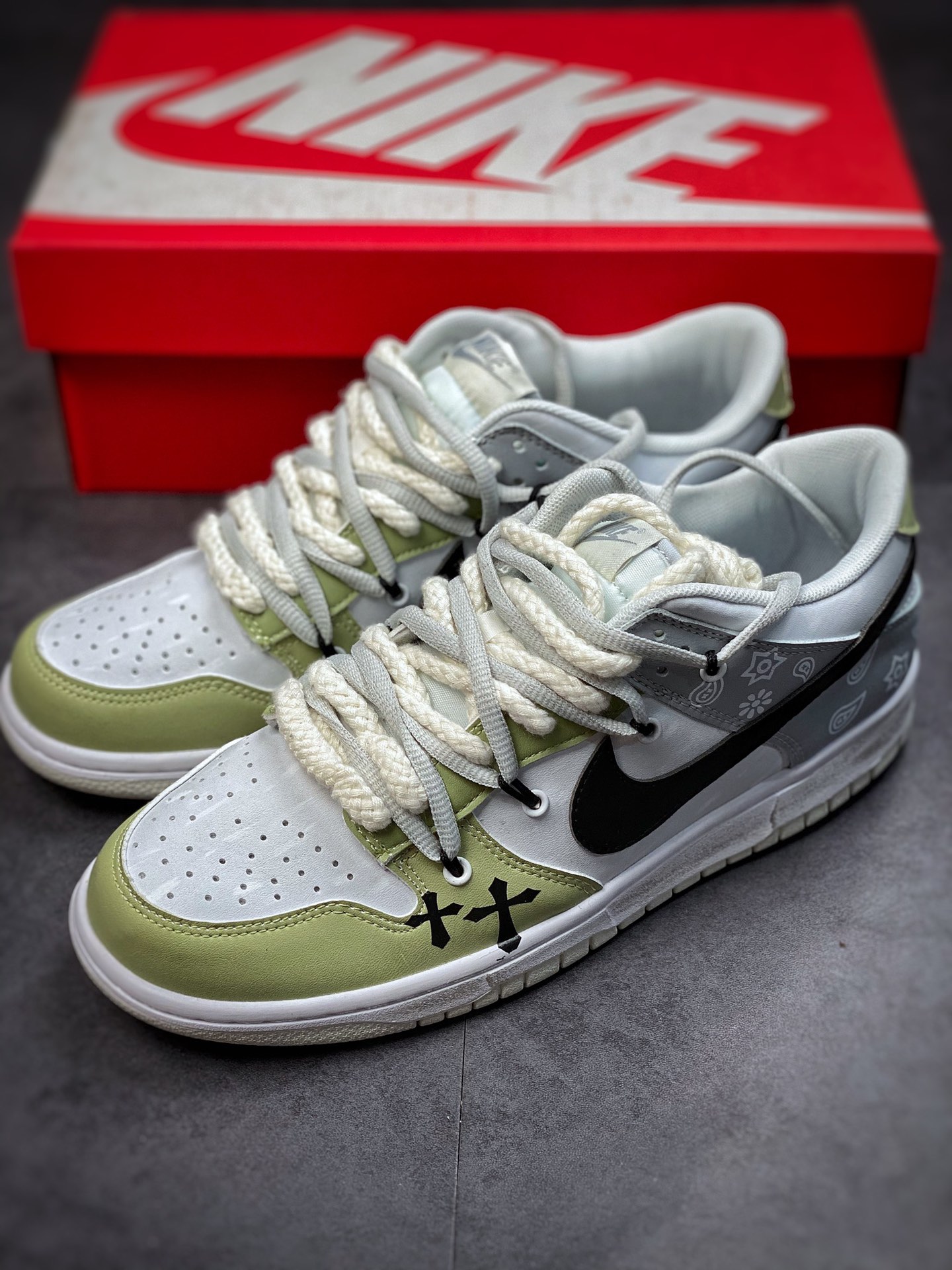 190 Nike Dunk SB Low 解构绑带涂鸦原装头层材料 DH9765-100