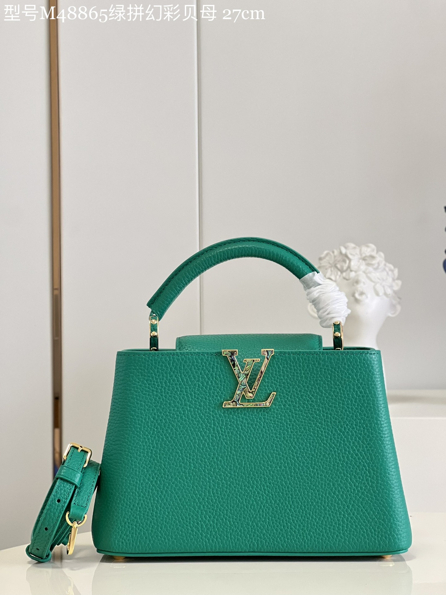 Louis Vuitton LV Capucines AAAAA+
 Bags Handbags Green Calfskin Cowhide M48865