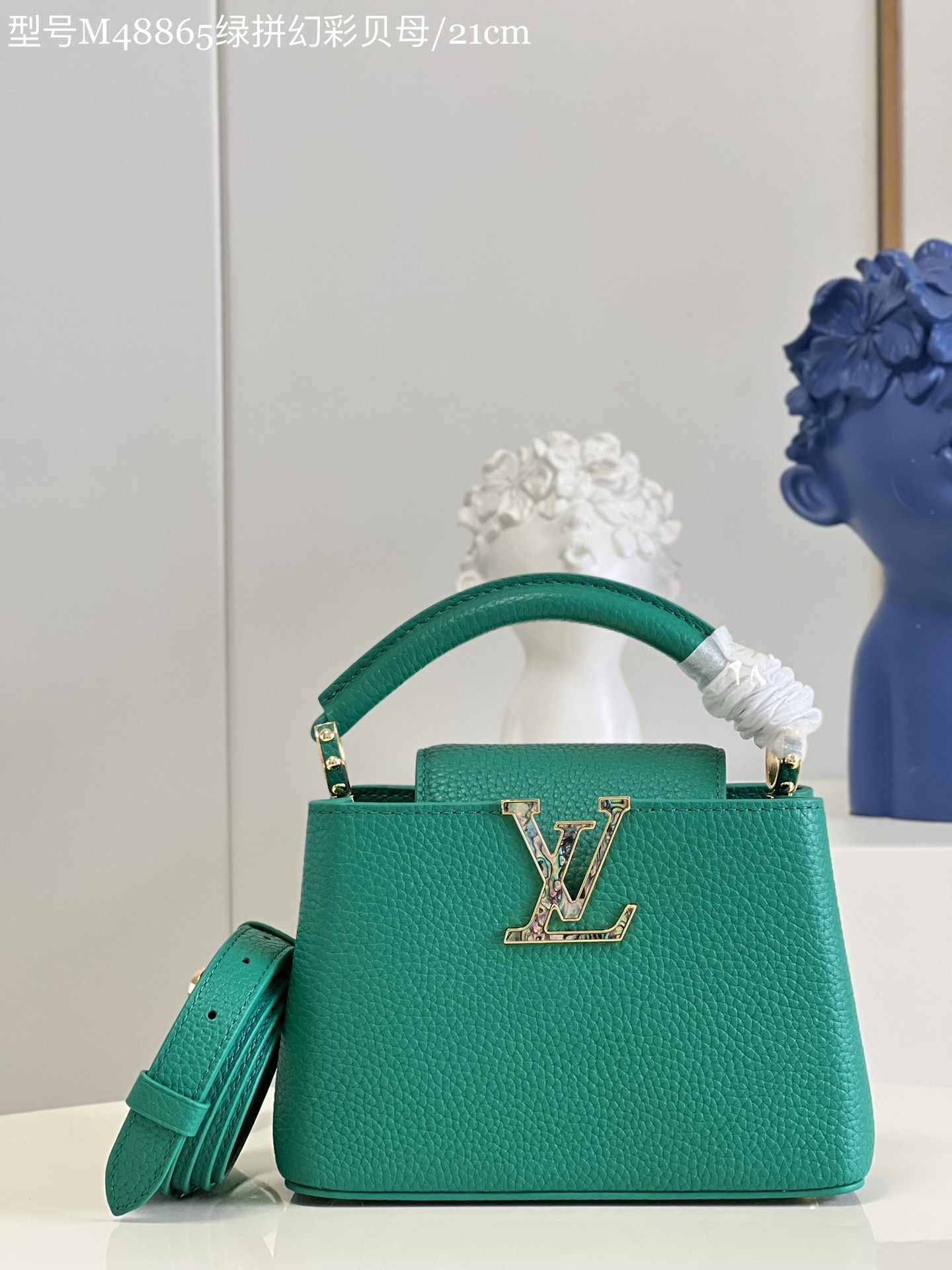 Louis Vuitton LV Capucines Bags Handbags Green Calfskin Cowhide Mini M48865