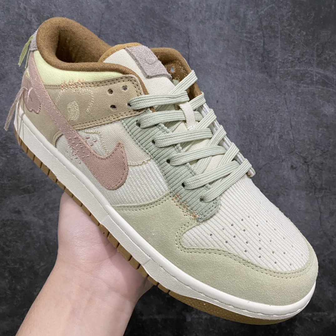 图片[4]-Dunk Low米白绿粉 灯芯绒 运动休闲板鞋 纯原版本全码出货 原厂材料打造 区别市场所有版本 货号：DQ5076-121 尺码：36-47.5-选品中心