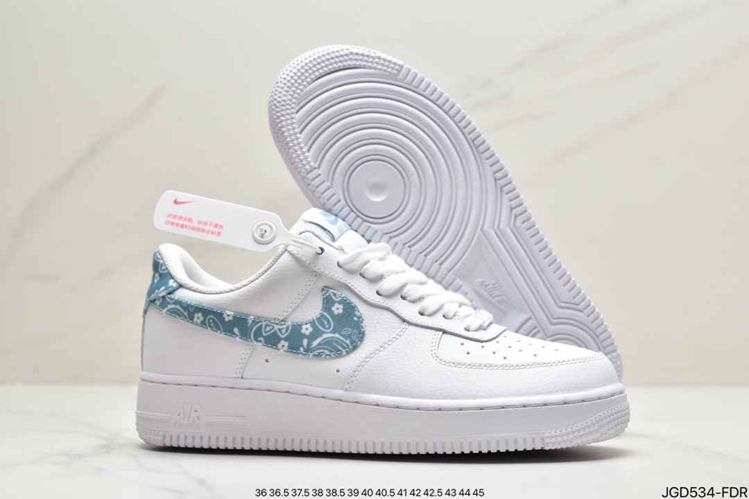180 耐克NK Air Force 1 空军一号 米白深蓝 牛仔腰果花官方同步 DH4406