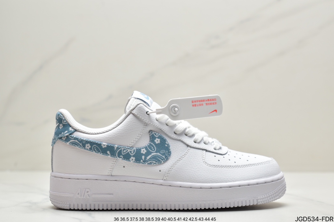 180 耐克NK Air Force 1 空军一号 米白深蓝 牛仔腰果花官方同步 DH4406
