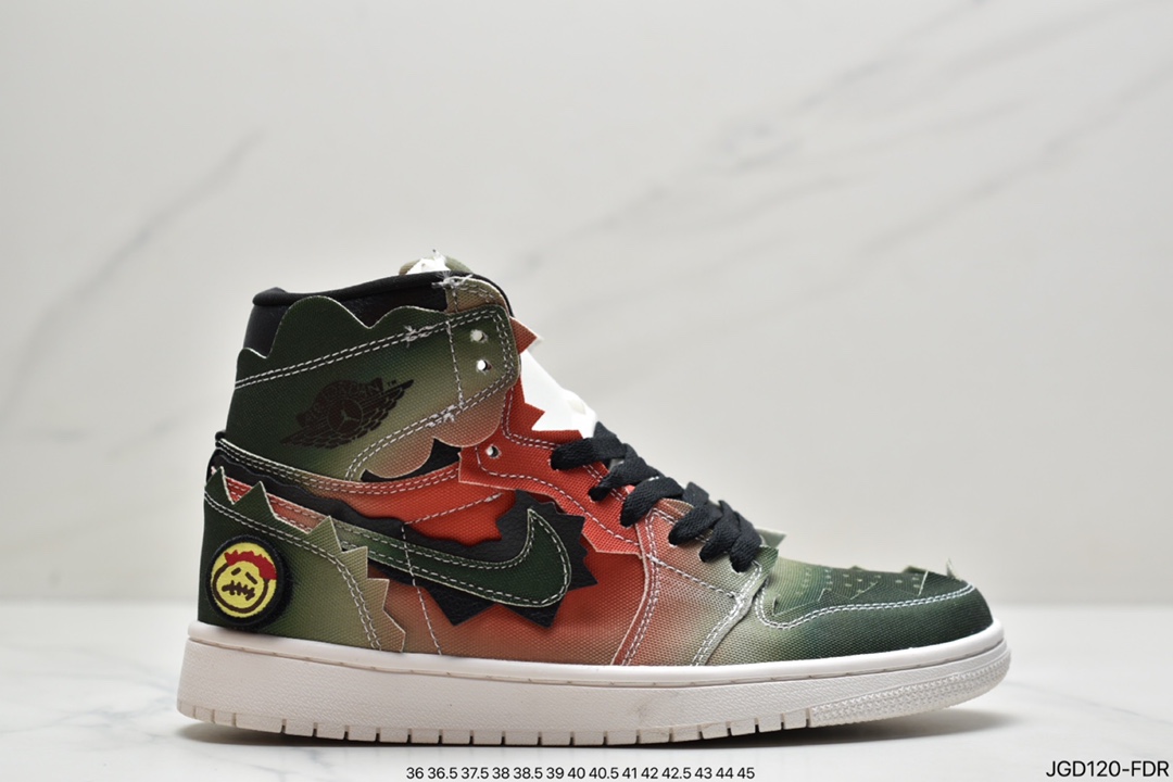 180  AJ1 x JBalvin雷鬼天王联名笑脸彩虹扎染美国雷鬼歌手JBalvin 与拉丁天后 Jennifer Lopez 和 Shakira DC3481