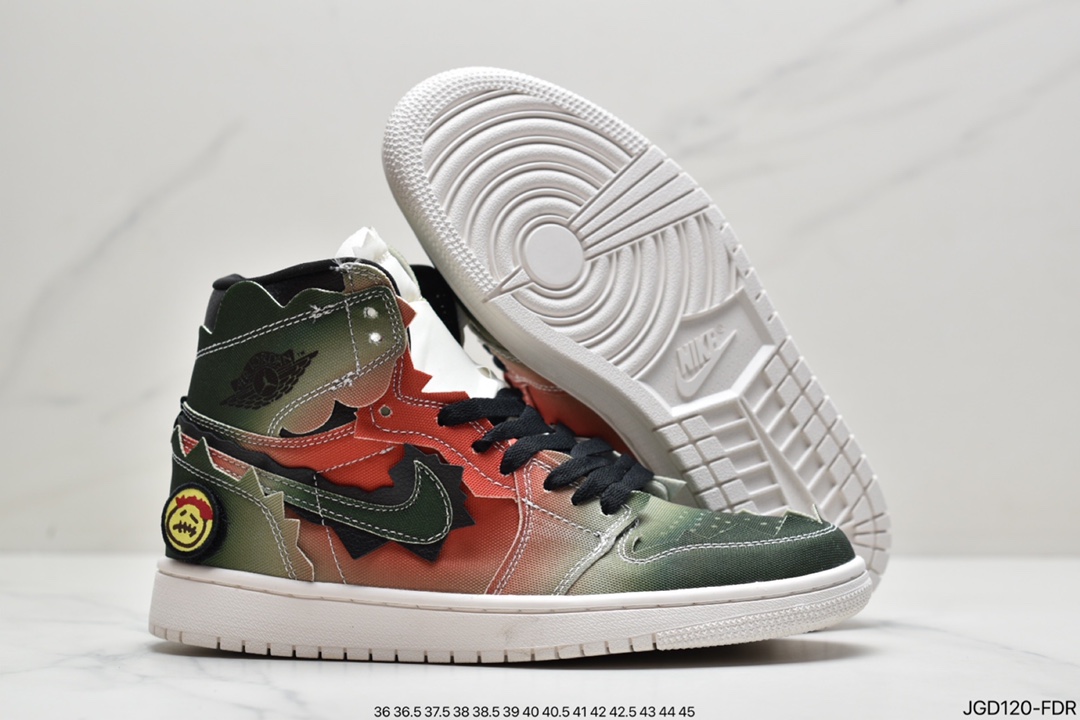 180  AJ1 x JBalvin雷鬼天王联名笑脸彩虹扎染美国雷鬼歌手JBalvin 与拉丁天后 Jennifer Lopez 和 Shakira DC3481