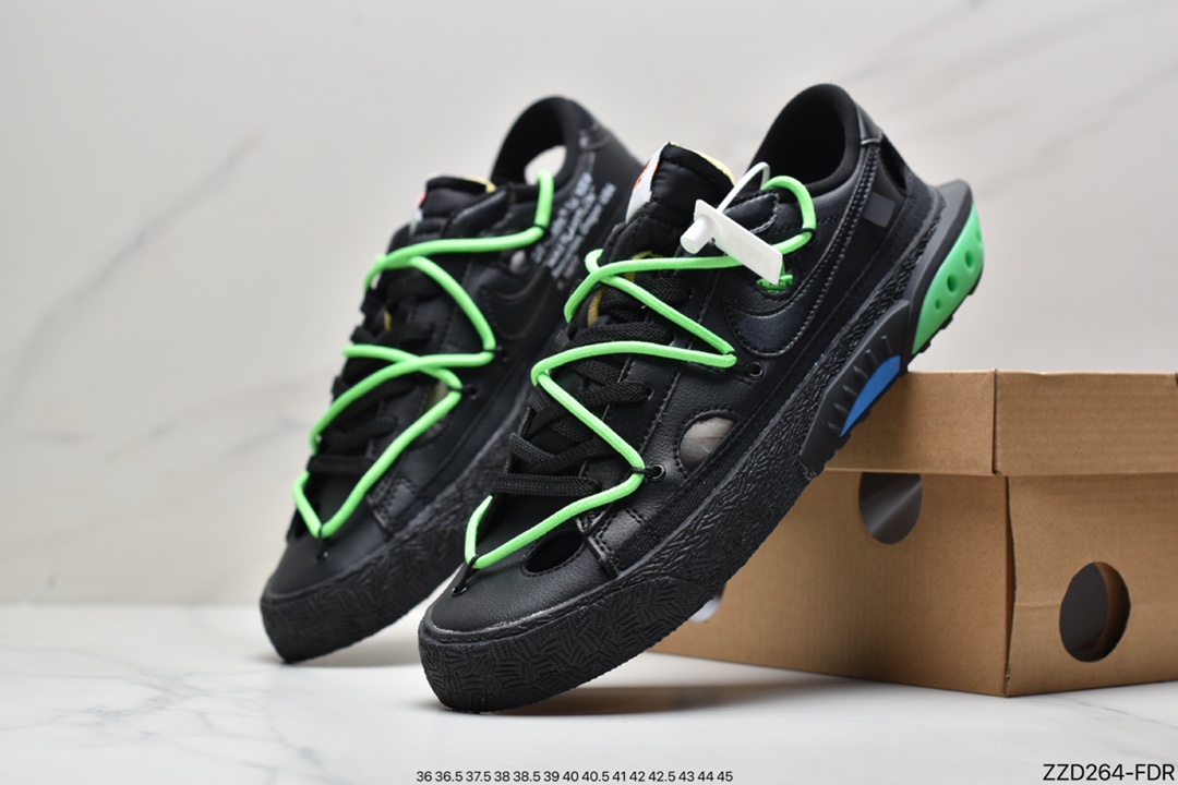 250  Off-White x NikeBlazerLow黑绿解构 DH7863-001