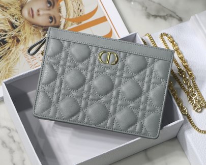 Dior Caro Handbags Crossbody & Shoulder Bags Grey Cowhide Chains