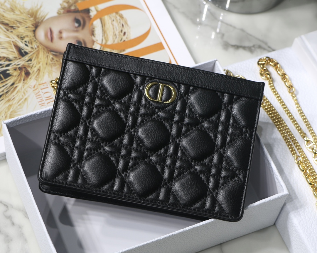 sell Online
 Dior Caro Handbags Crossbody & Shoulder Bags Black Cowhide Chains