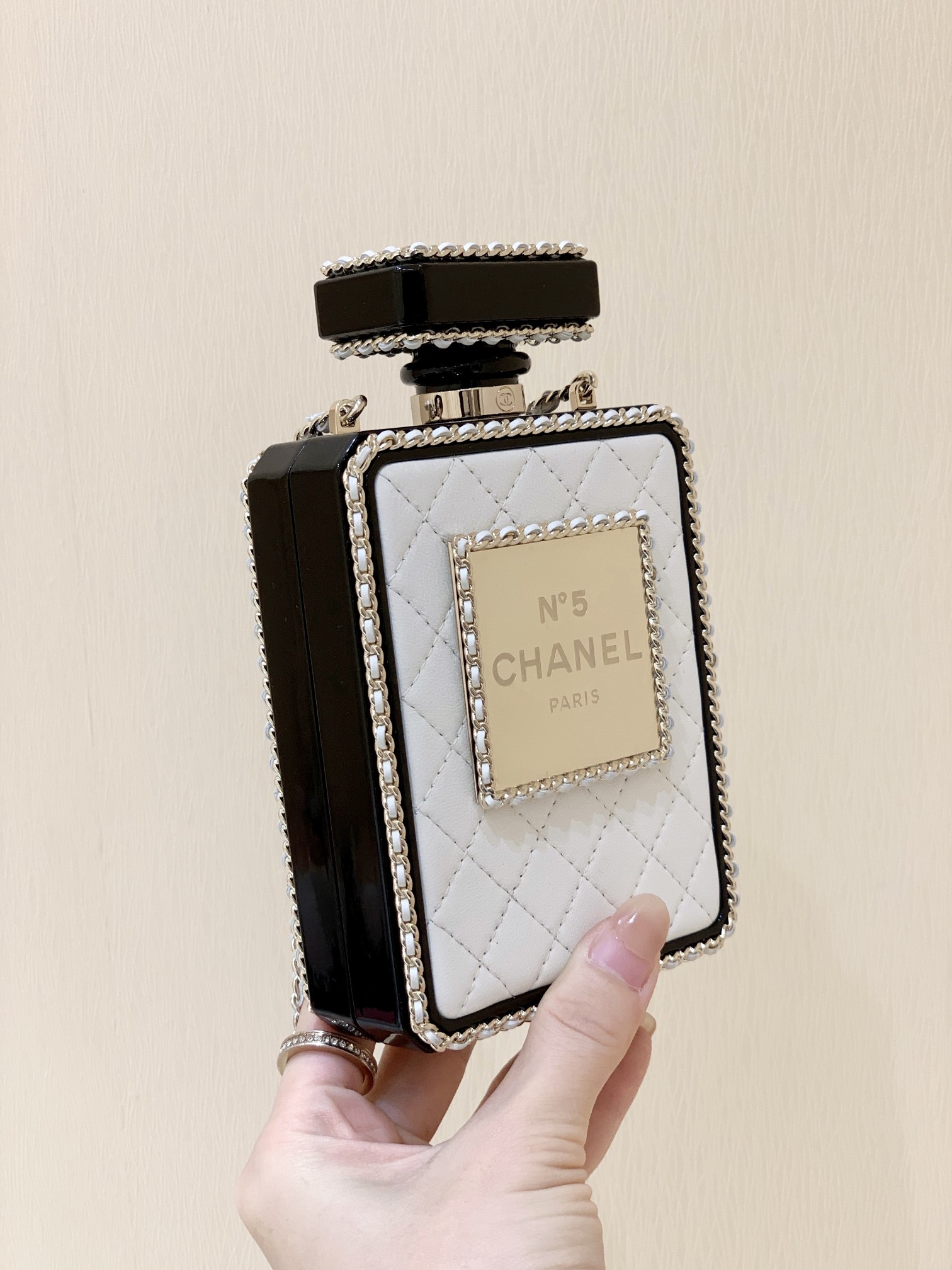 Túi Chanel Plexiglass No 5 Perfume Bottle Clutch Bag