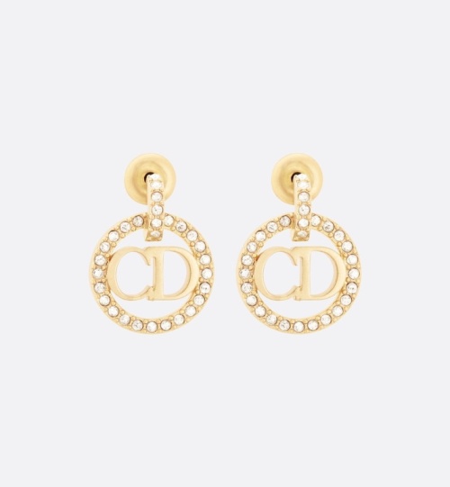 Dior Clair D Lune Earrings Gold Finish Metal and Silver-Tone Crystals 1 Dior Clair D Lune Earrings Gold Finish Metal and Silver-Tone Crystals