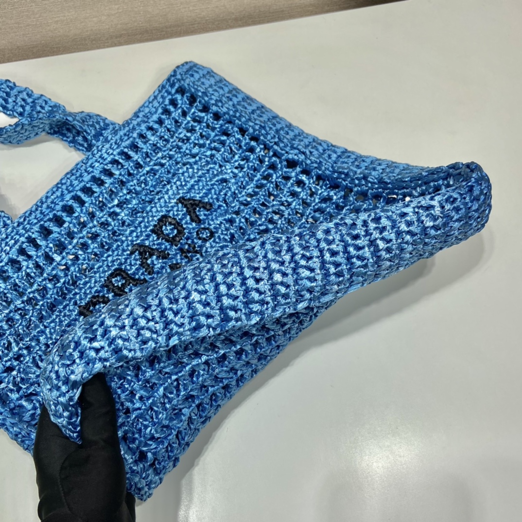 PRADA普拉达酒椰纤维托特包1BG393