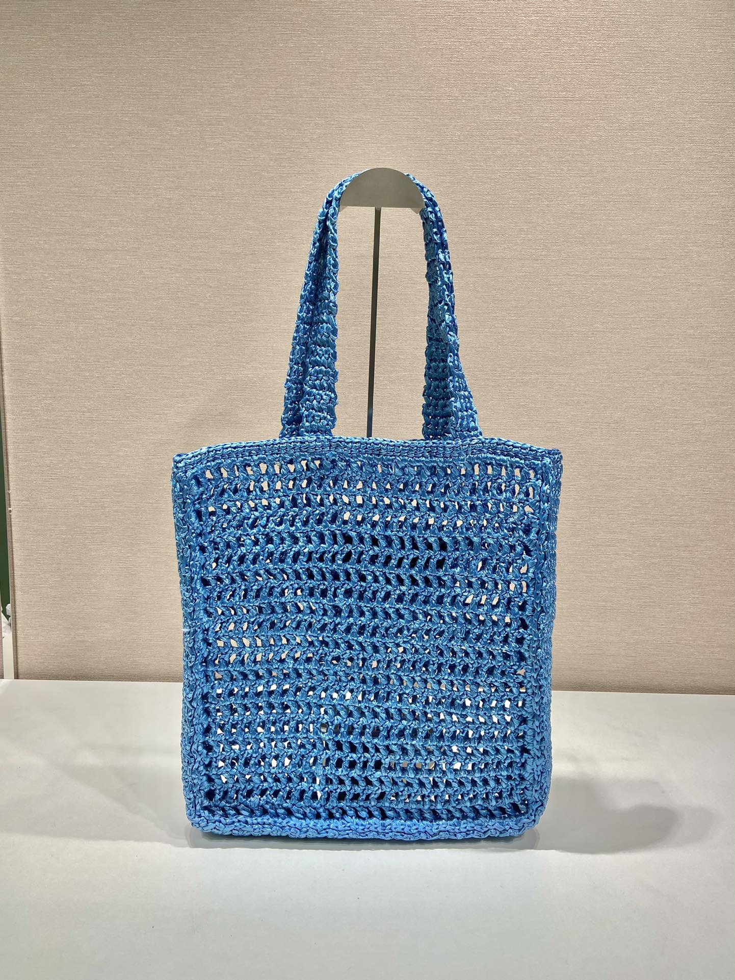 PRADA普拉达酒椰纤维托特包1BG393