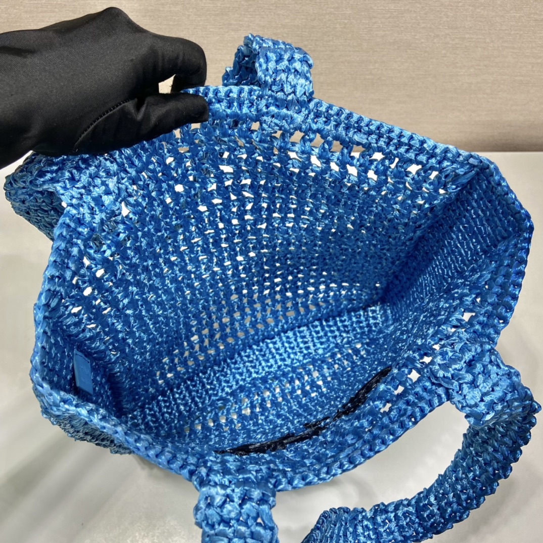 PRADA普拉达酒椰纤维托特包1BG393
