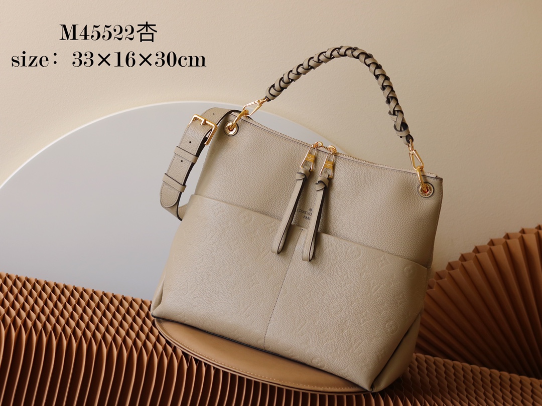 Louis Vuitton Bags Handbags Apricot Color Black Weave Monogram Canvas Fashion M45522