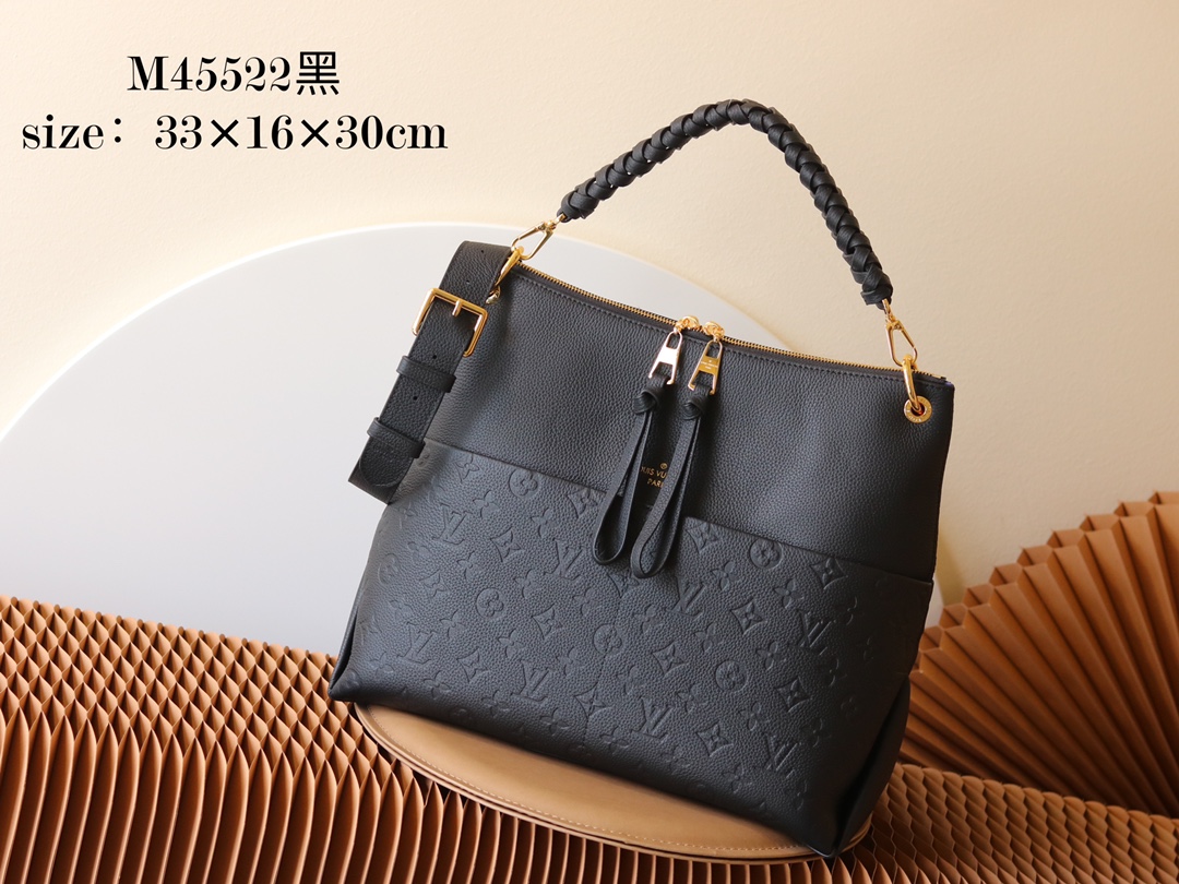 Louis Vuitton Bags Handbags Apricot Color Black Weave Monogram Canvas Fashion M45522