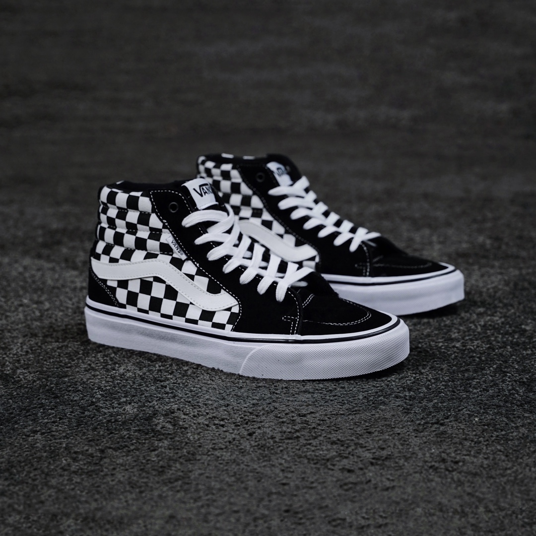 G0 Vans Sk8-Hi Filmore Hi 黑白棋盘格范斯官方 新款棋盘格街头风帆布鞋