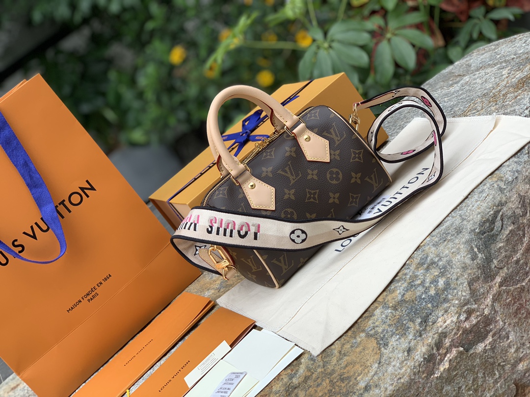 🌼 m45957白肩带尺寸20 x 13 x 12CM原厂渠道货！新出的20CM枕头彩色织带肩带的搭配又