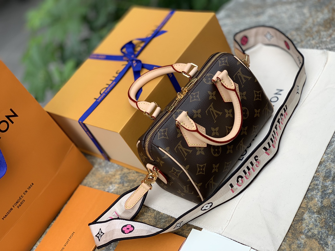 🌼 m45957白肩带尺寸20 x 13 x 12CM原厂渠道货！新出的20CM枕头彩色织带肩带的搭配又