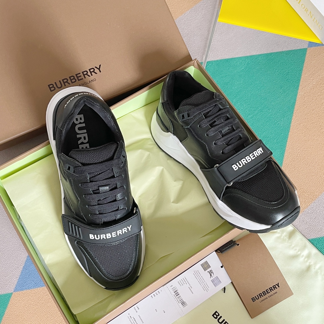 Versión superior: BURBERRY Vintage Series Plaid Pareja Estilo Casual Zapatos deportivos Recomendación exclusi…