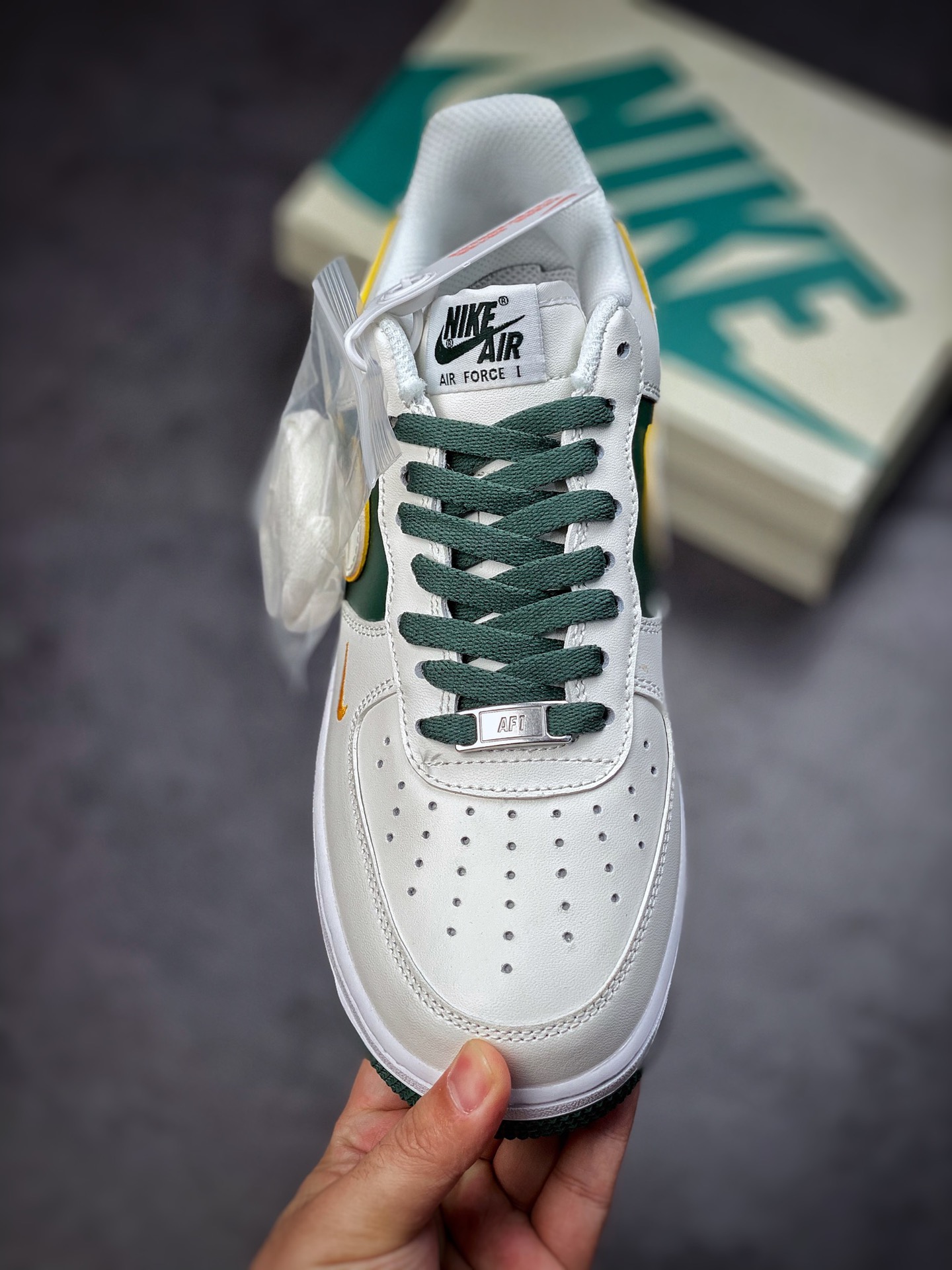 240 Nike Air Force 1 Low 07 白绿拼接 #原楦头原纸板 BS8861-202