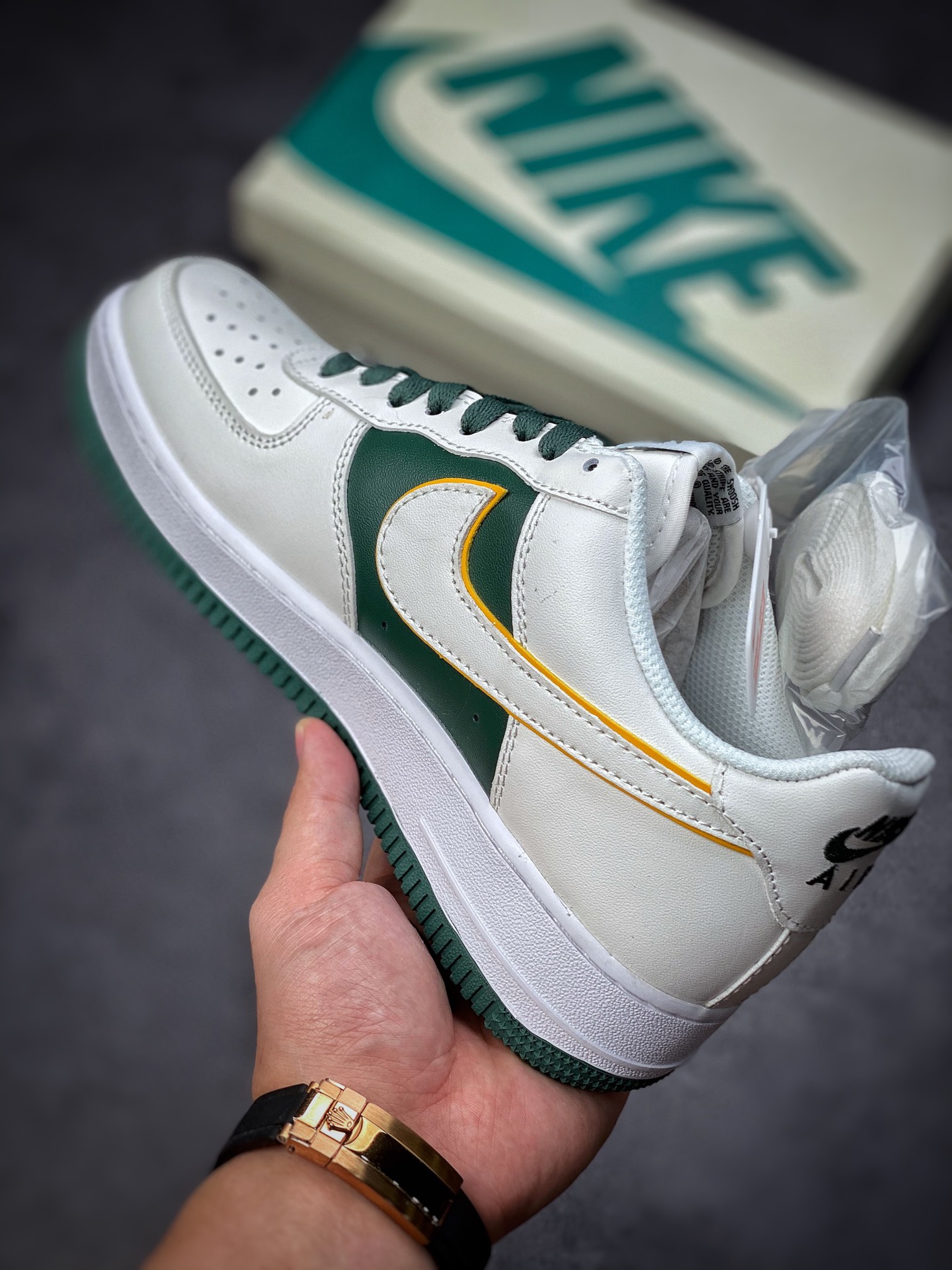 240 Nike Air Force 1 Low 07 白绿拼接 #原楦头原纸板 BS8861-202